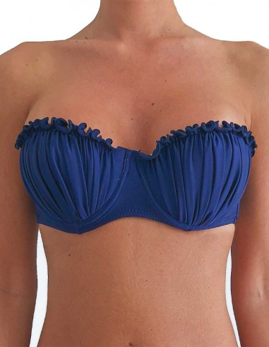 Top fascia balconcino colore blue notte, imbottita, con effetto push up