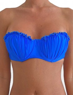 Top fascia balconcino colore blue elettrico, imbottita, con effetto push up