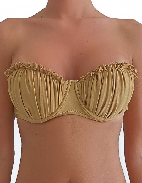 Retro della fascia imbottita balconcino Greta colore sabbia