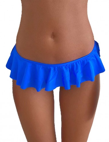 Brasiliana o slip con balze (volant), colore blue elettrico