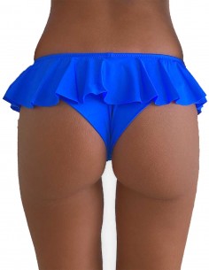 Brasiliana o slip con balze (volant), colore blue elettrico 2