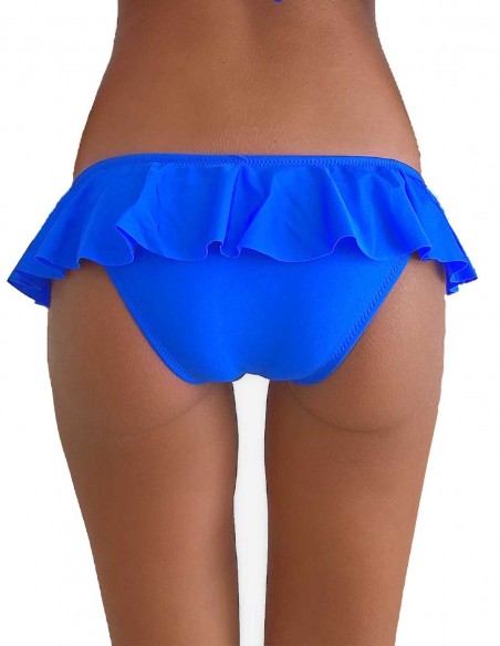 Retro dello slip con volant modello Capri colore blue elettrico