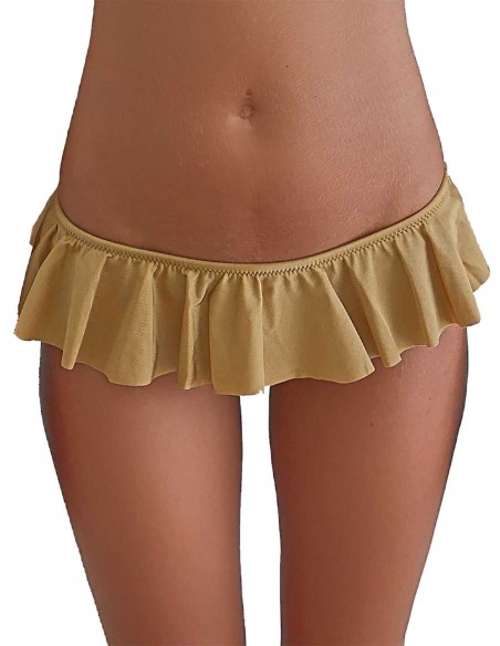 Brasiliana o slip con balze (volant), colore sabbia