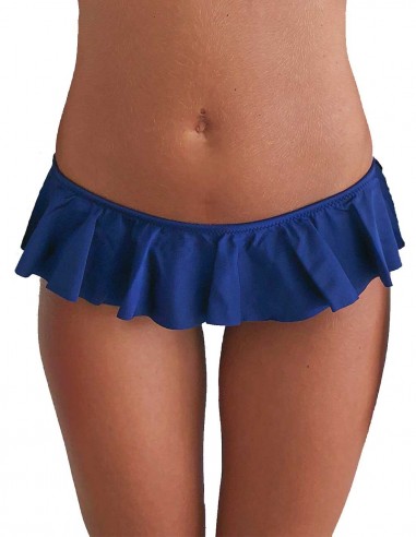 Brasiliana o slip con balze (volant), colore blue notte