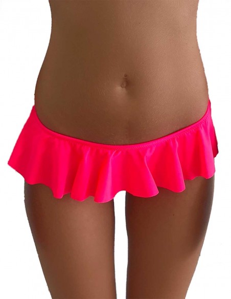 Brasiliana o slip con balze (volant), colore corallino