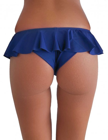 Retro della brasiliana con volant modello Ibiza colore blue notte