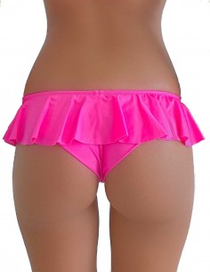 Brasiliana o slip con balze (volant), colore fucsia 2