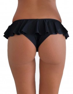 Brasiliana o slip con balze (volant), colore nero 2