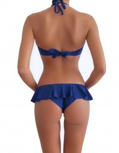 Bikini colore blue notte reggiseno maxi push up con volant slip o brasiliana 2