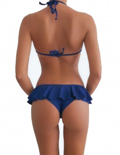 Bikini triangolo bordato colore blue notte con volant slip o brasiliana 2