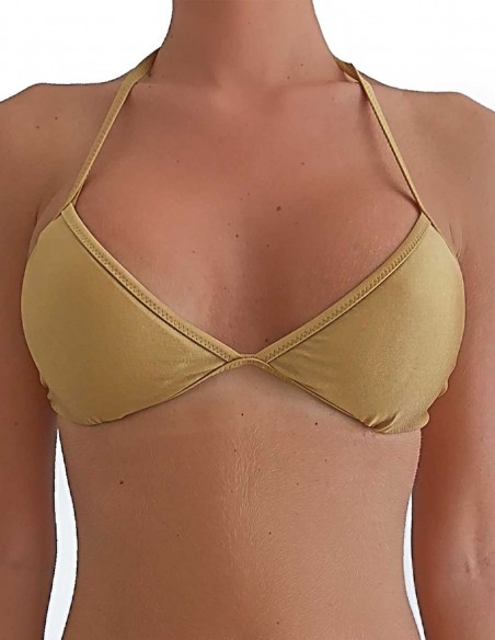 Retro del top triangolo bordato Elsa colore sabbia