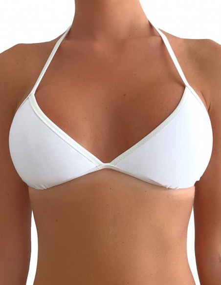 Top triangolo bordato Elsa colore bianco
