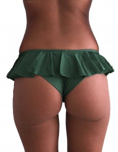Brasiliana o slip con balze (volant), colore verde foresta 2