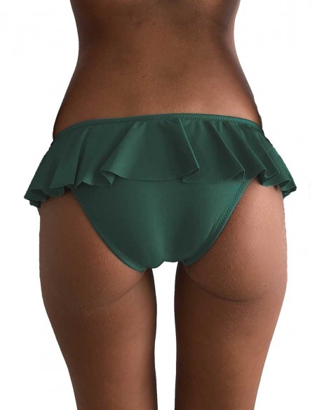 Retro dello slip con volant modello Capri colore verde foresta