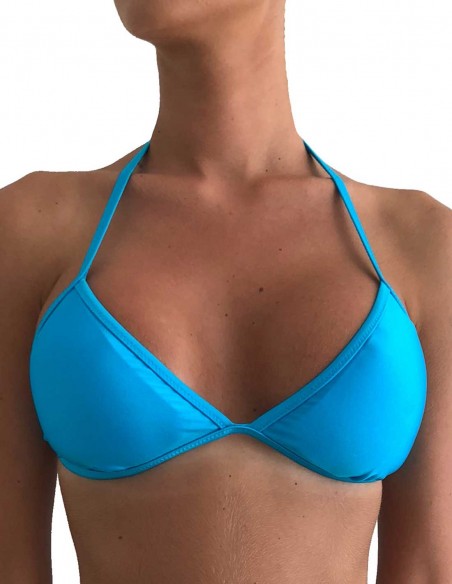 Top triangolo bordato Elsa azzurro