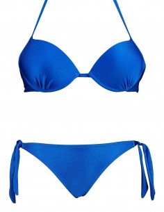 Bikini maxi push up Malibù con slip lacci Venere blue elettrico