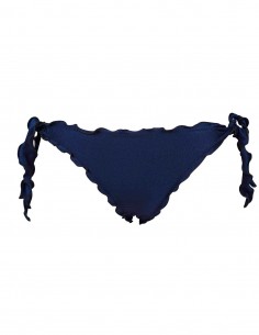 Bikini fascia con smerlo frou frou e slip o brasiliana con fiocchi blue notte 2