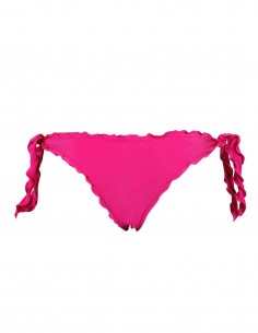 Bikini fascia con smerlo frou frou e slip o brasiliana con fiocchi fucsia 2