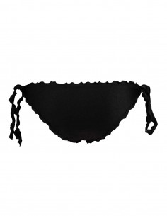 Bikini fascia con smerlo frou frou e slip o brasiliana con fiocchi nero 2