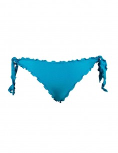 Bikini fascia con smerlo frou frou e slip o brasiliana con fiocchi azzurro cielo 2