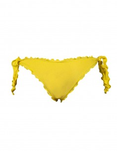 Bikini fascia con smerlo frou frou e slip o brasiliana con fiocchi giallo limone 2